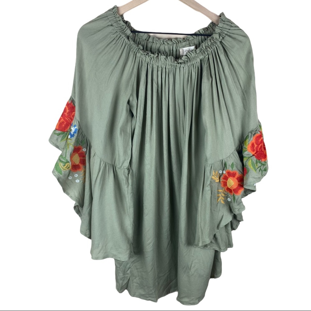 Altar’d State Off Shoulder Floral Embroidered Top